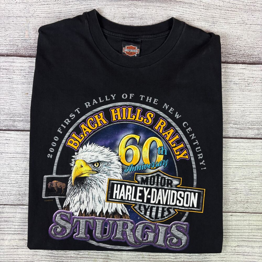 Vintage 2000 Harley Davidson Motorcycles Sturgis Rally T-shirt